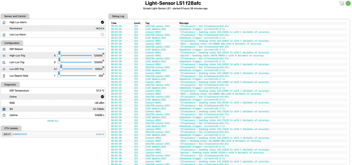 Light-Sensor LS1 For HomeAssistant By Screek (BH1750 + ESP32C3 + ESPHome)
